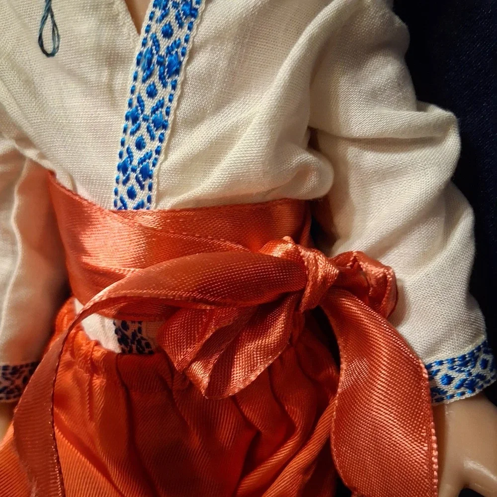 Rare HTF 70s USSR Vintage Soviet Russian Plastic Boy Doll 19 inch Native Costume